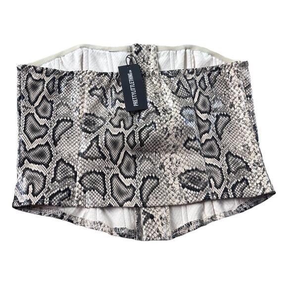 NWT Pretty Little Thing Snake Skin Corset Bustier Crop Top Y2K Sz 2 - Picture 5 of 6